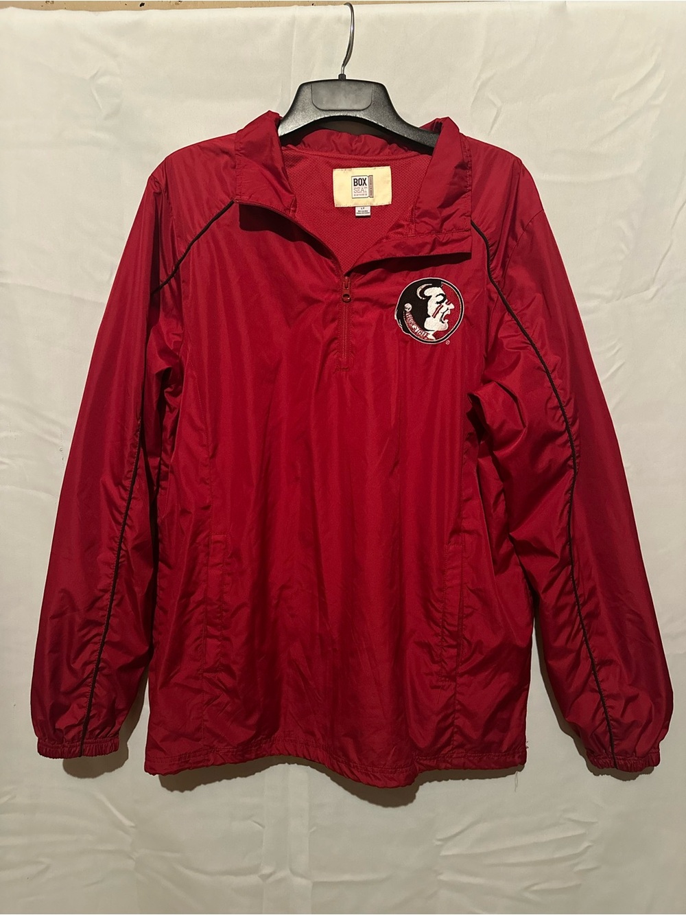 FSU Florida State Seminoles Box Seat Windbreaker Jacket Pullover 1/4 Zip Lg Tall